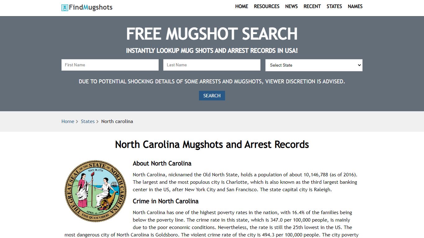 Find North Carolina Mugshots - Find Mugshots